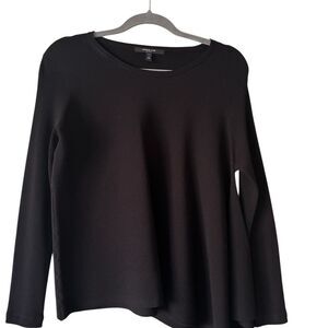 Derek Lam Asymmetrical Black Ribbed Top size Small